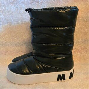 Marni Green Nylon Puffer Winter Boots